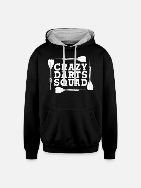 Darts Player Dart - Unisex Contrast Hoodie - black/heather gray