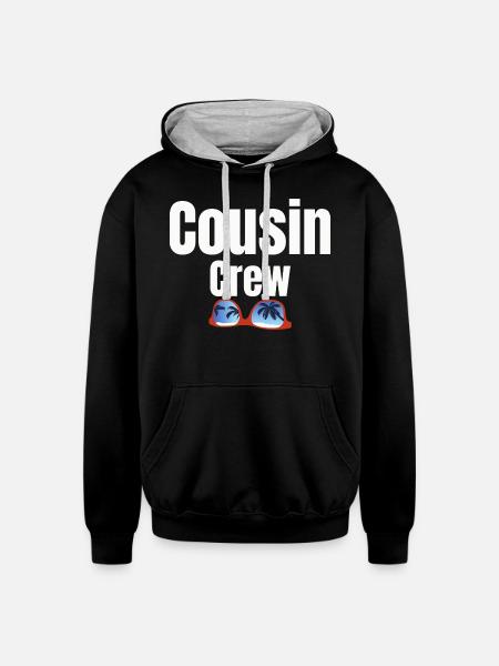 Cousin Crew 1 1 - Unisex Contrast Hoodie - black/heather gray