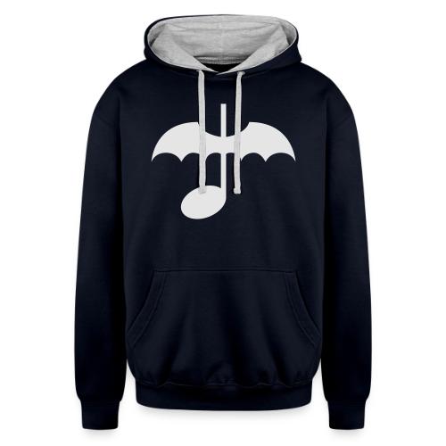 Music Note with Bat Wings - Unisex Contrast Hoodie