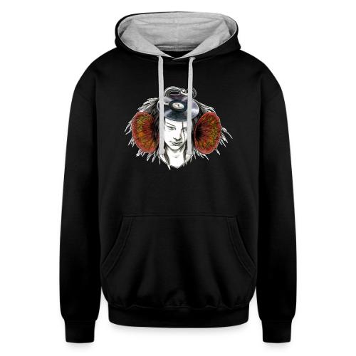 Record Head - Unisex Contrast Hoodie