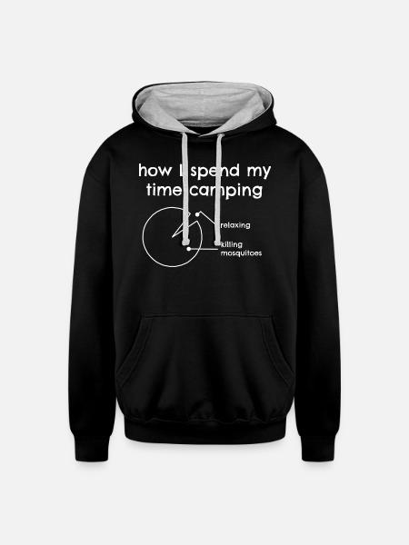 Funny Camping Mosquito - Unisex Contrast Hoodie - black/heather gray
