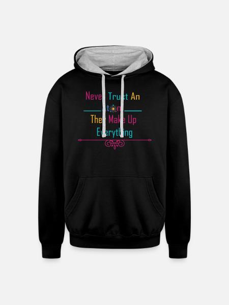 Make up everything - Unisex Contrast Hoodie - black/heather gray