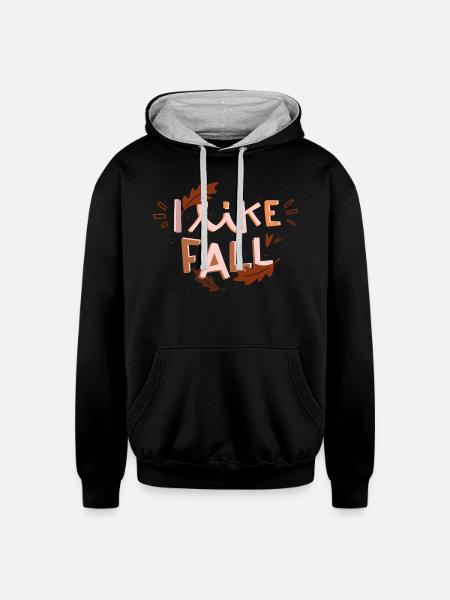 a fantastic fall - Unisex Contrast Hoodie - black/heather gray