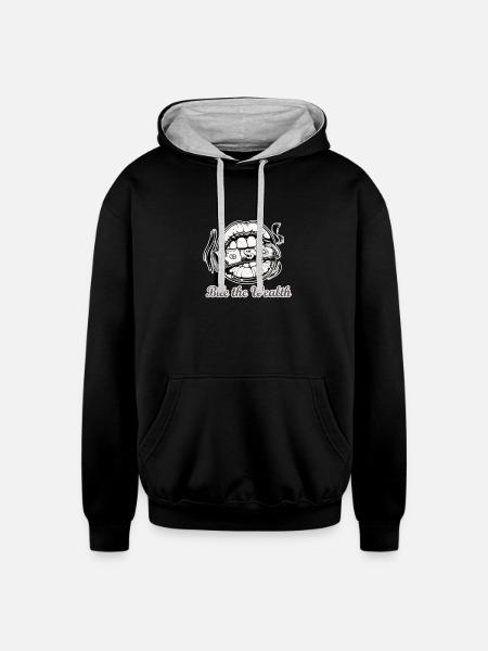 The wealth - Unisex Contrast Hoodie - black/heather gray