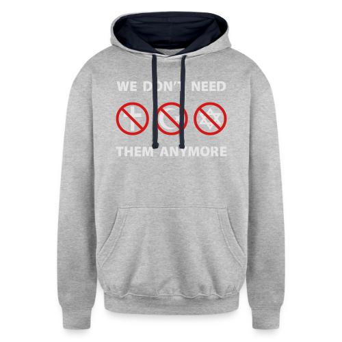 We Don't Need Religion Anymore - Unisex Contrast Hoodie