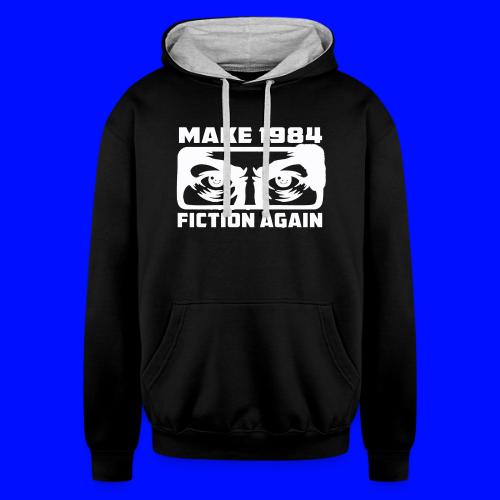 Make 1984 Fiction Again - Unisex Contrast Hoodie