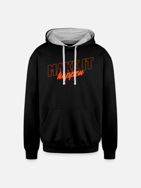 Make It Happen - Unisex Contrast Hoodie - black/heather gray