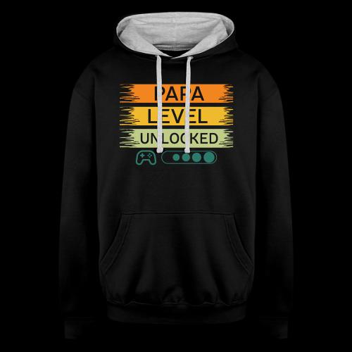 Papa Level Unlocked! - Unisex Contrast Hoodie
