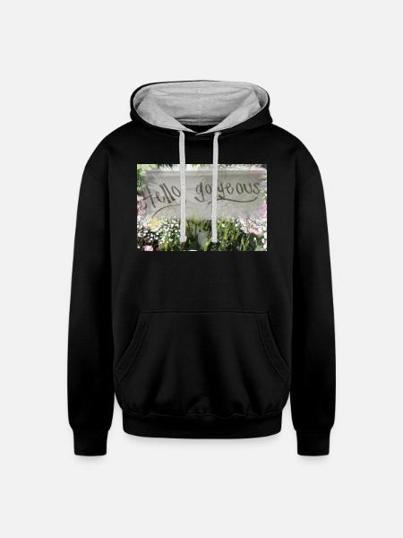 gorgeous - Unisex Contrast Hoodie - black/heather gray
