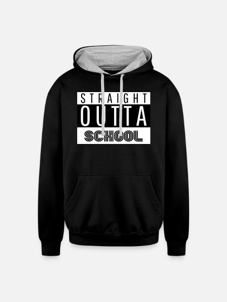 SOS funny - Unisex Contrast Hoodie - black/heather gray