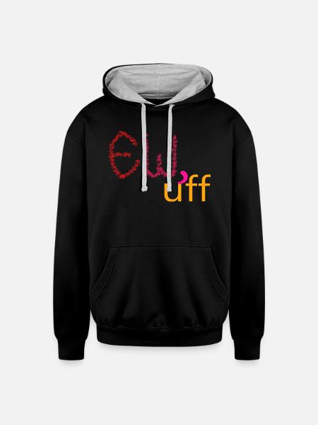 ew - Unisex Contrast Hoodie - black/heather gray