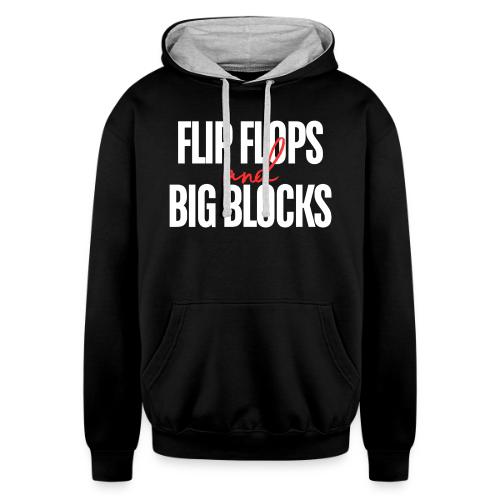 Flip Flops & Big Blocks - Unisex Contrast Hoodie