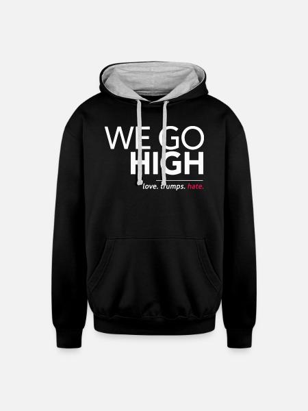 We Go High - Unisex Contrast Hoodie - black/heather gray