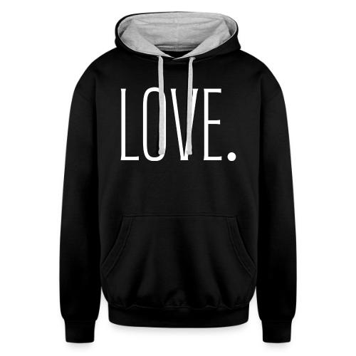 Smoon City_Just Text 6 Love Thin White - Unisex Contrast Hoodie