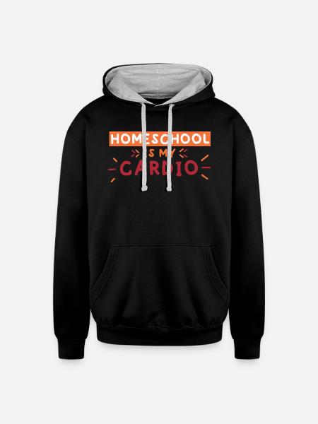 Homeschool Is My Cardio - Unisex Contrast Hoodie - black/heather gray