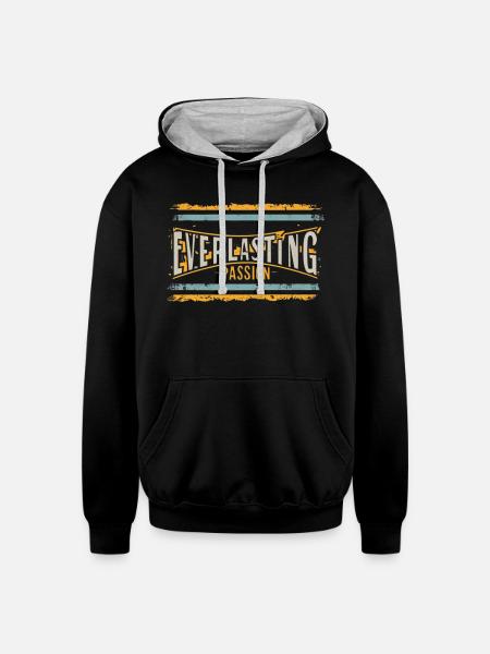 Everlasting Passion - Unisex Contrast Hoodie - black/heather gray