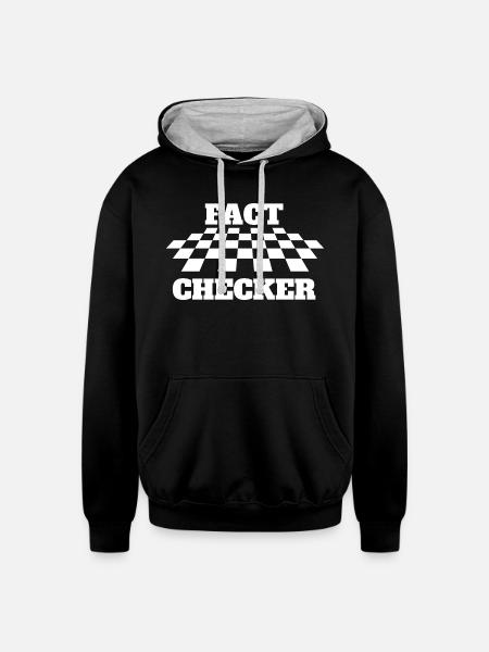 FACT CHECKER - Unisex Contrast Hoodie - black/heather gray