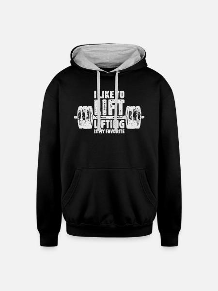 Weightlifting - Unisex Contrast Hoodie - black/heather gray