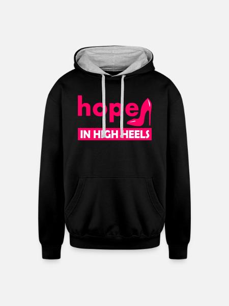 Hope In High Heels - Unisex Contrast Hoodie - black/heather gray