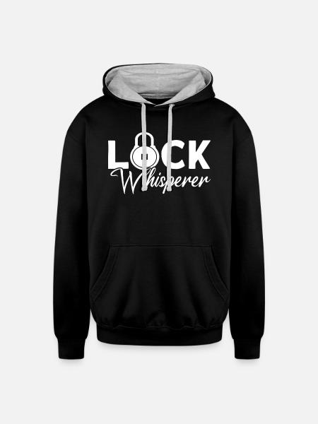 Lock Whisperer Locks Locksmith green - Unisex Contrast Hoodie - black/heather gray