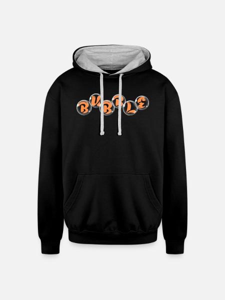 Bubble Design - Unisex Contrast Hoodie - black/heather gray