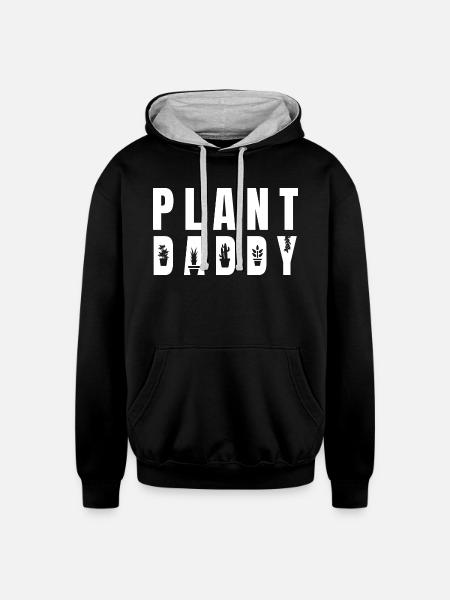 Plant Daddy - Unisex Contrast Hoodie - black/heather gray