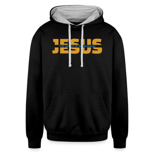Jesus The Healer of Brokenness – Christian Faith - Unisex Contrast Hoodie