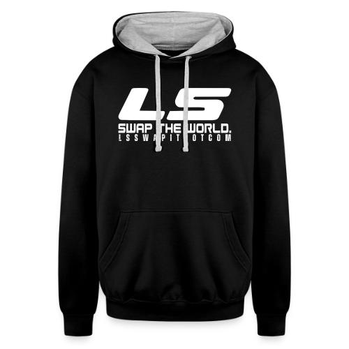 LS SWAP THE WORLD DOT COM - Unisex Contrast Hoodie