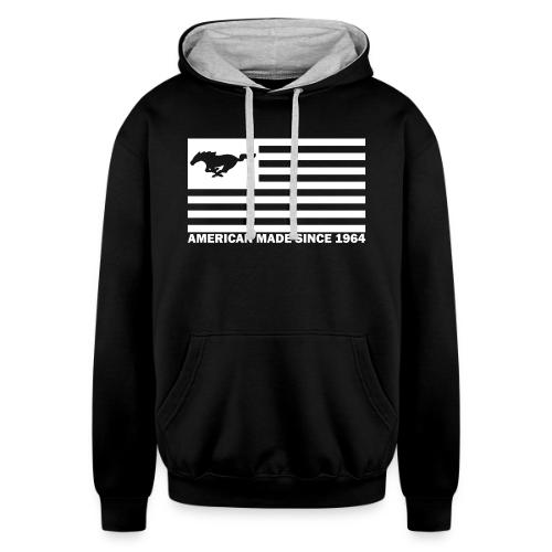 Mustang Flag white - Unisex Contrast Hoodie