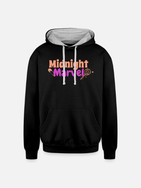 Midnight Marvel - Unisex Contrast Hoodie - black/heather gray