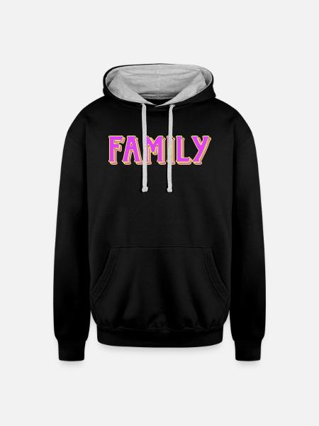 for family - Unisex Contrast Hoodie - black/heather gray