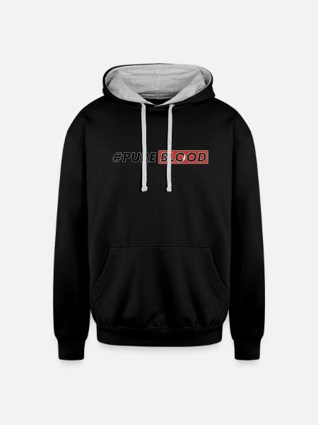 Pure Bloods - Unisex Contrast Hoodie - black/heather gray