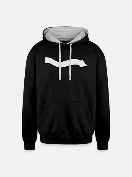 Flèche 1 - Unisex Contrast Hoodie - black/heather gray