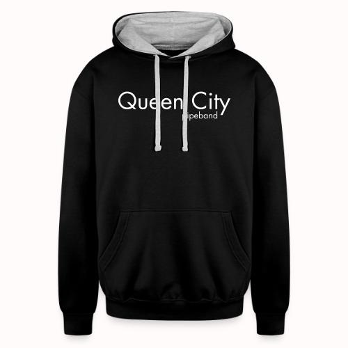 Queen City white - Unisex Contrast Hoodie