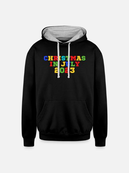 Christmas In July - Unisex Contrast Hoodie - black/heather gray