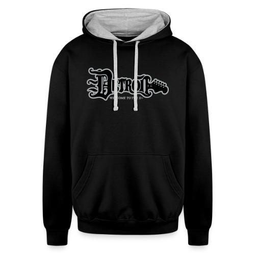 DETROIT GUITAR WTTD BLK SLR REG FONT - Unisex Contrast Hoodie
