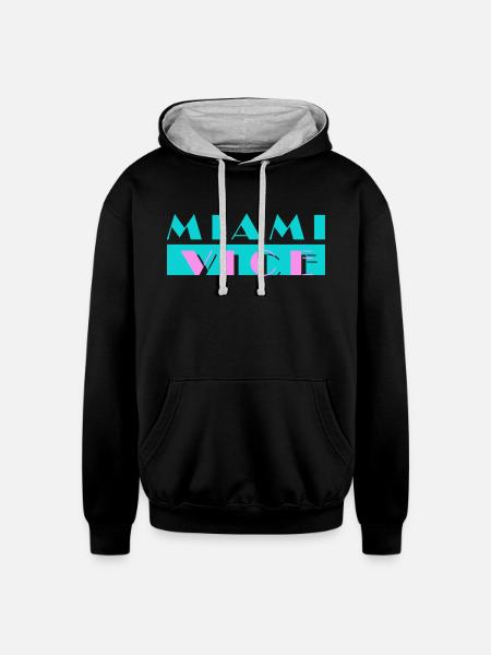 Miami Vice - Unisex Contrast Hoodie - black/heather gray