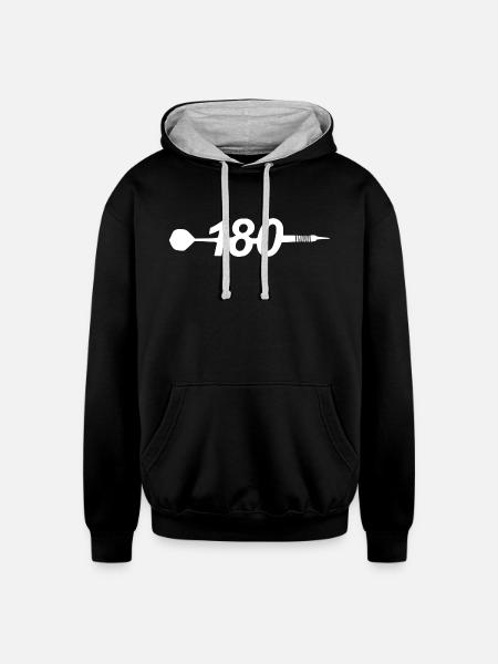 180 darts2 - Unisex Contrast Hoodie - black/heather gray