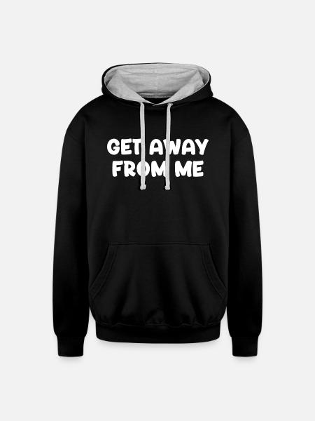 Get Away From Me - Unisex Contrast Hoodie - black/heather gray
