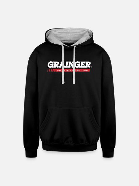 Grainger Logo - Unisex Contrast Hoodie - black/heather gray
