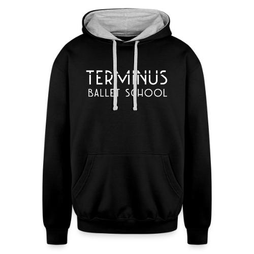 School Logo (white text) - Unisex Contrast Hoodie