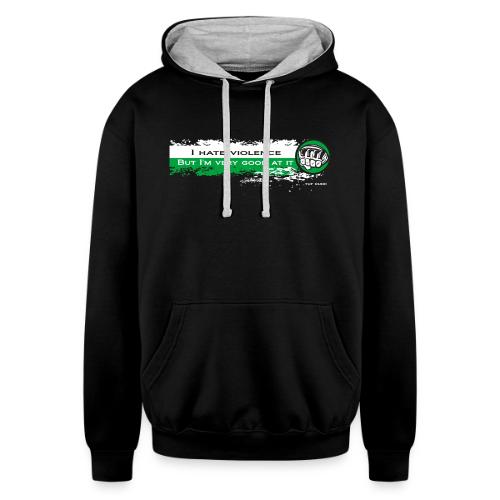 I hate violence but I'm very good at it 2 - WB - Unisex Contrast Hoodie