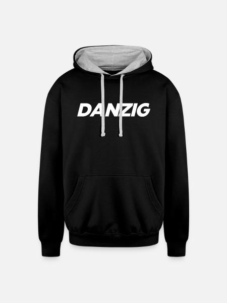 1 - Unisex Contrast Hoodie - black/heather gray