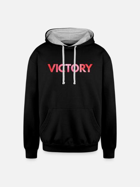 Victory one word - Unisex Contrast Hoodie - black/heather gray