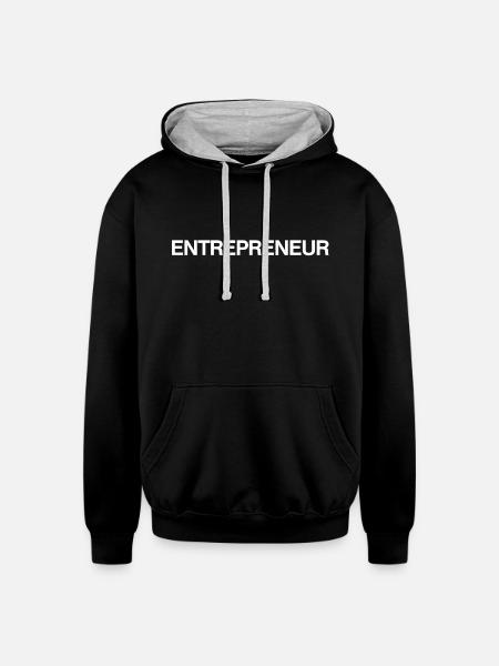 ENTREPRENEUR - Unisex Contrast Hoodie - black/heather gray