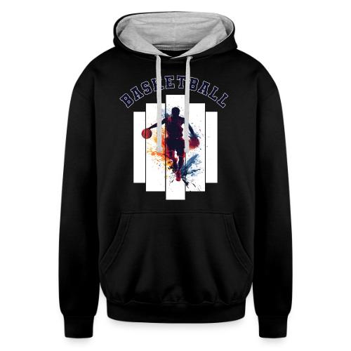 Basketball Never Stops - Unisex Contrast Hoodie