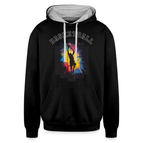 Basketball Slam Dunk Splash Design - Unisex Contrast Hoodie