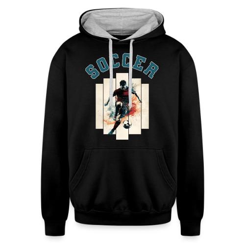 Soccer Mode On - Unisex Contrast Hoodie