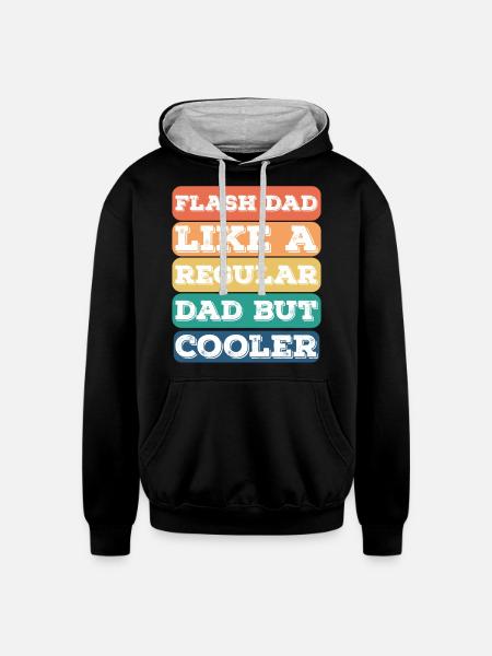 Bouldering Flash Dad Boulderer - Unisex Contrast Hoodie - black/heather gray