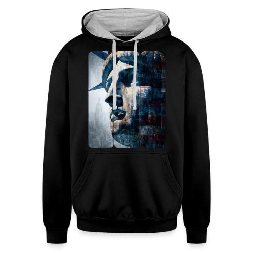 USA: Urban Liberty Triptych - Unisex Contrast Hoodie